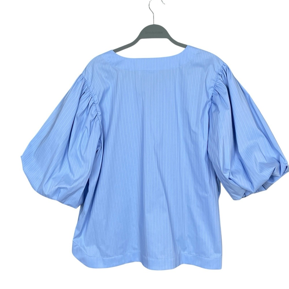 Chicos Dramatic Puff Sleeve Popover Split Neck To… - image 4